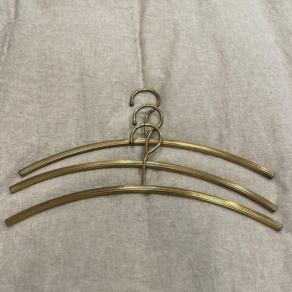 Vintage Brass ITALIAN Clothing Coat Hangers MCM Classic Heavy